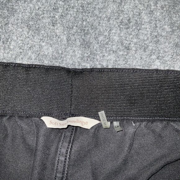 Soft Surroundings Jeans Womens Size LP Black Denim Pull On Elastic Waist Crop - Picture 2 of 10
